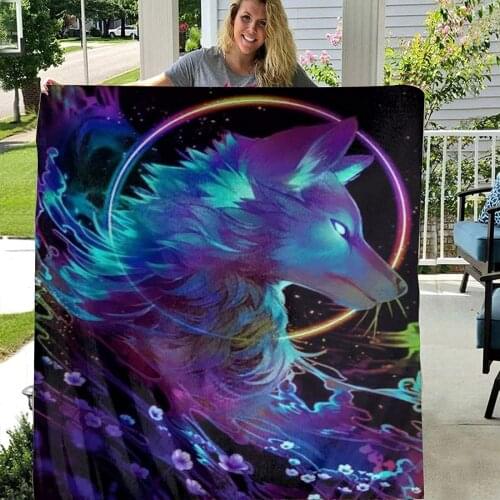Coelima TENAIKI Wolf 3D Throw Blanket Ultra Soft Fleece Blanket Flannel Light Weight All Season Living Room/Bedroom Blanket