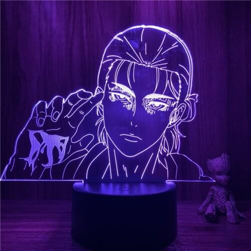3D Nightlight Anime Armin Arlert Smile Attack on Titan Figure 7 Colors Touch Optical Illusion Table Lamp Gift Room Decor Light