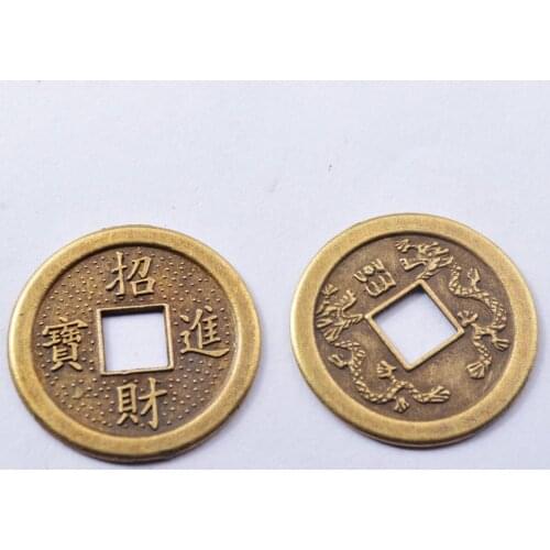 50PCS/LOT Fengshui Coins 0.95" Lucky Chinese Fortune Coin Repro Money Y1108B