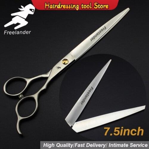 "7.5inch Dog Professional Pet Grooming Scissors Animal Hair Cutting Scissors Silver High Quality Stainless Steel Type Teeth Size