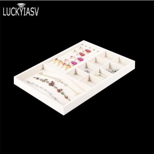 Velvet Jewelry Tray Box Ring Pendant Bracelet Necklace Tray Jewelry Storage Tray Display Jewelry Set For Ring Necklace Suit