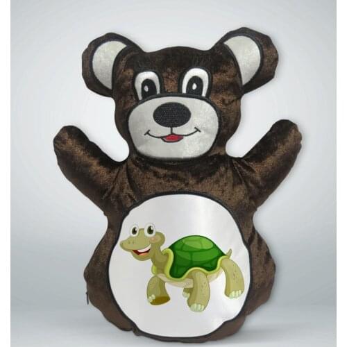BK Gift Cute Turtle Design Brown Teddy Bear Yastık-3