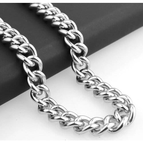 Fitness Design Stainless Steel Polished Cuban Curb Link Chain Mens Womens Necklace/Bracelet Unisexs Daily Jewelry 7-40inch