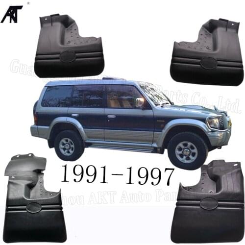 Black Front &Rear Mud Fender Flaps Splash Guard Mudflaps Mudguard Cover Trim For Mitsubishi Pajero Shogun MK2 1991-1997 Mud Fla