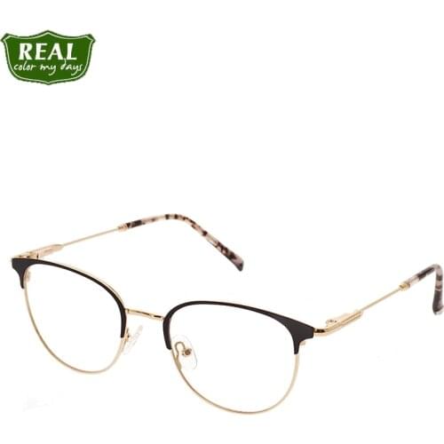 Women Men Optical Frame Supper Light Metal Frame,Myopia Ultralight Frame Spectacles Patterned Temple Eyeglasses Vintage Classic