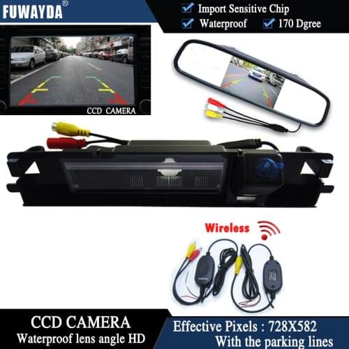 FUWAYDA WIireless Car LCD Monitor 4.3"Color Monitor Car Rearview Backup Camera for Car Rearview Camerafor Toyota Yaris 2006-2012