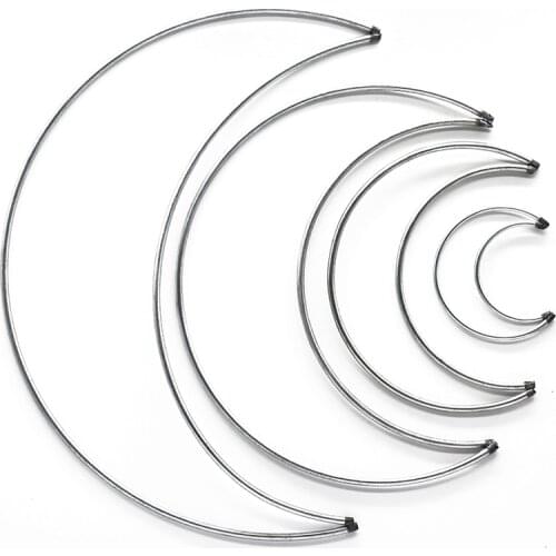 Mibrow 1pack/lot Moon Triangle Square Shape Big Dream Catcher Ring Craft Metal Rings For Dream Catchers DIY Hanging Connectors