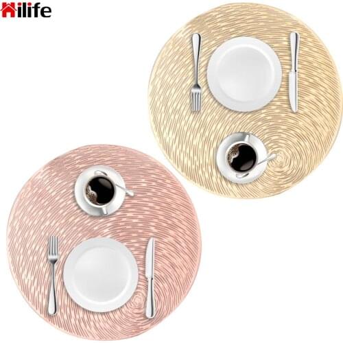 PVC Round Heat Insulation Coasters Bowl Coffee Cup Mats Home Christmas Wedding Decor Heat Resistant Placemat For Dining Table