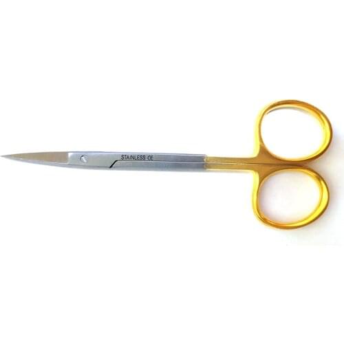 Uvet 10pcs Medical surgical scissors stainless steel gold handle 12cm Pointed nurse scissors