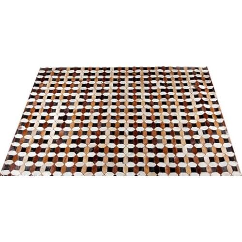 Fashionable art carpet 100% natural genuine cowhide leather cinema carpet