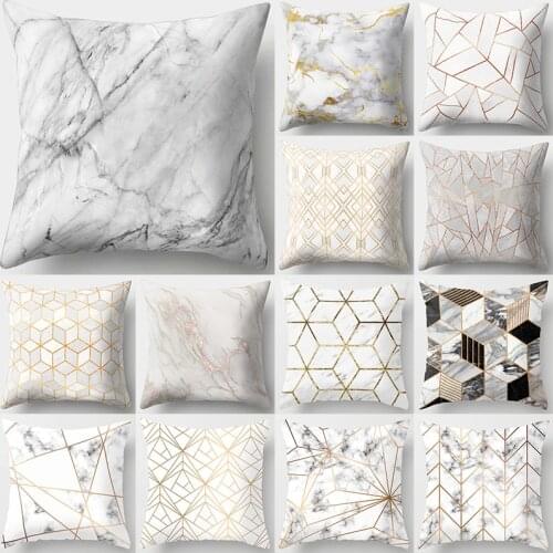 Brief Marble Geometric Sofa Decorative Cushion Cover Pillow Pillowcase Polyester 45*45 Throw Pillow Home Decor Pillowcover 40507