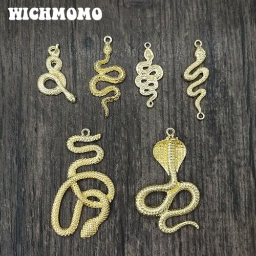 New 5 or 2 Pieces/bag High Quality Zinc Alloy Six Styles Snakes Charms Pendants for DIY Earrings Necklace Jewelry Accessories