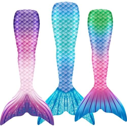 Girls Litter Mermaid Tails Dress Adults Kds Swimming Meramaid Princess Cosplay Costume Bathing Beach Swimwear Clothes No Monofin