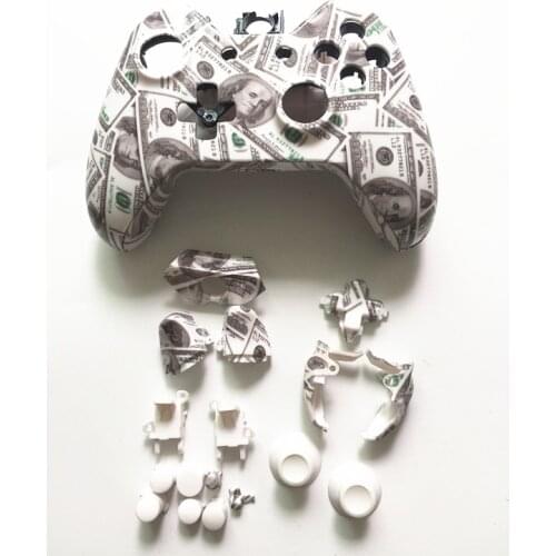 Full set Custom Hundred Dollars Controller Shell & Buttons Mod Kit For Microsoft XBOX One Controllers Wireless Cover Replacement