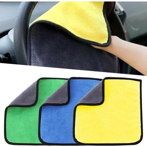 1pc Car Care Polishing Wash Towels Plush Microfiber Washing Drying Towel Strong Thick Plush Polyester Fiber Car Cleaning Cloth