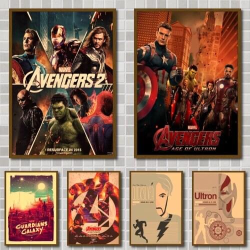 Marvel Movie Poster Avengers Age Of Ultron (2015) Krafe Paper Prints Art Retro Painting Home Decor Wall Stickers For Kid Room