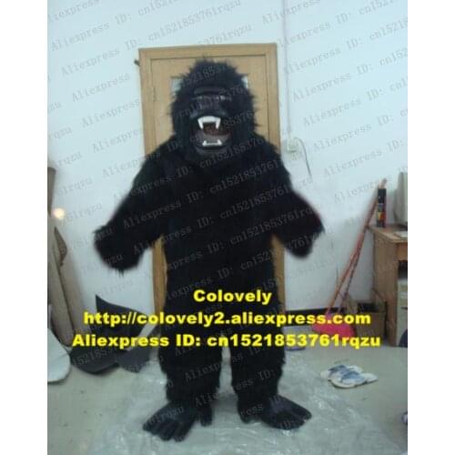 Violent Black King Kong Orangutan Gorilla Chimpanzee Ape Simian Mascot Costume Adult Cartoon Character Mascotte Feet ZZ1299