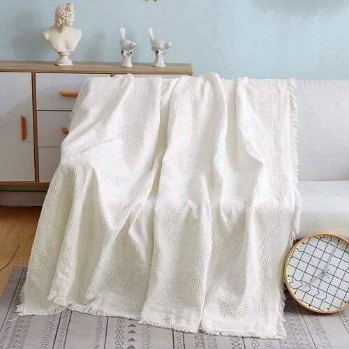 Nordic Sofa Blanket White Bohemian Throw Blankets Tassel Wall Hanging Tapestry Outdoor Camping Picnic Mats Summer Sofa Towels