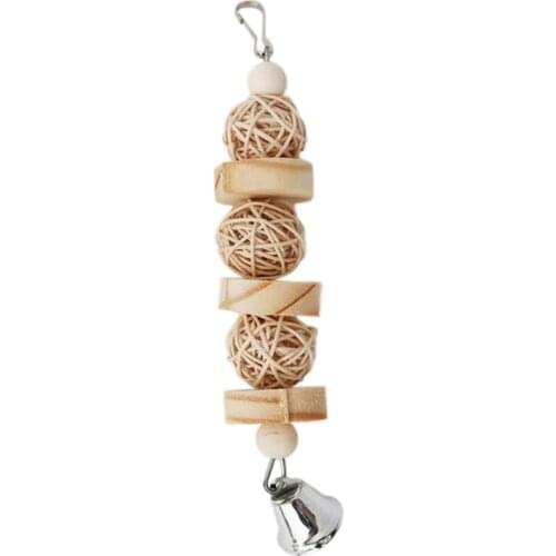 Parrot Chew Strands Wooden Bird Parakeet Bite Molar Toys Rattan Ball