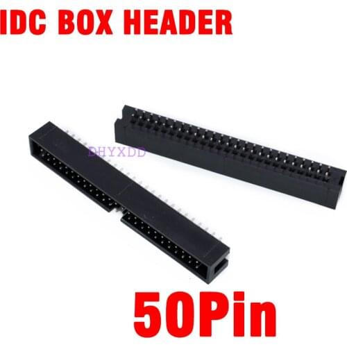 10pcs 2.54mm 2x25 Pin 50 Pin Straight Male Shrouded PCB Box header IDC Socket