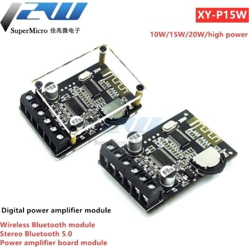 10W / 15W / 20W Stereo Bluetooth 5.0 Power Amplifier Board 12V / 24V High Power Digital Amplifier for XY-P15W