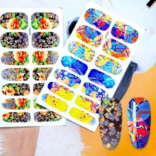 3D Flower Nail Stickers Manicure Nail Art Decal Sliders Manicure Water Transfer Stickers for Nails