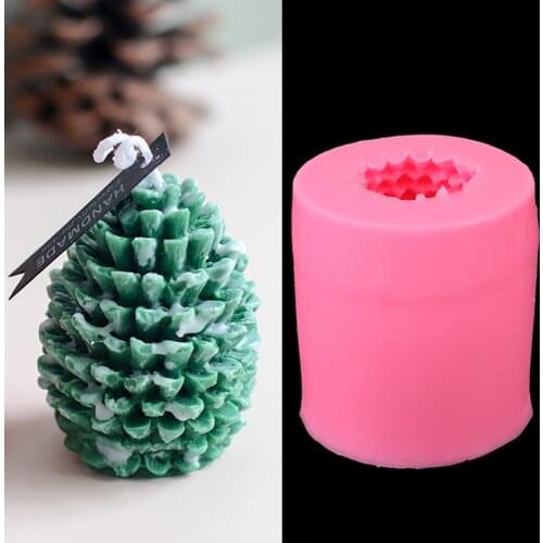 3D Christmas Silicone Candle Mold DIY Handmade Aromatherapy Candles Beeswax Pinecone Santa Claus Snowflakes Candle Making Mould