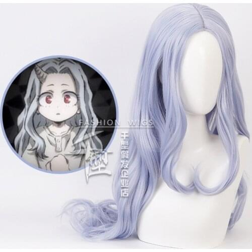 Anime My Hero Academia Eri Cosplay Wigs Boku no Hero Academia Eri Costumes Wigs Halloween Gray-Blue Long Curly Hair