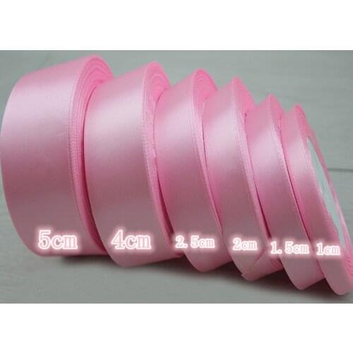 6/10/15/20/25/40/50mm Pink Satin Ribbons Christmas Halloween New Year Festival Wedding Gift Wrapping Ribbon DIY Crafts Fabric