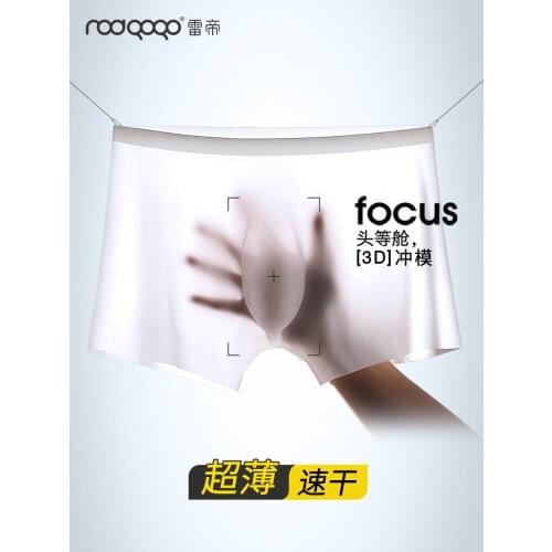 Mens Boxers Ice Silk Summer Underwear Ultrathin Model Transparent non-trace Shorts The Boys Head Breathable
