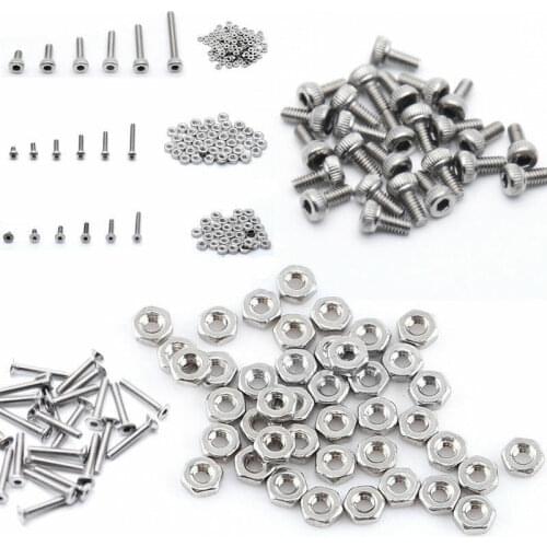 250pcs M2(2mm) A2 Stainless Steel Bolts With Hex Nuts Screws Assortment Kit New