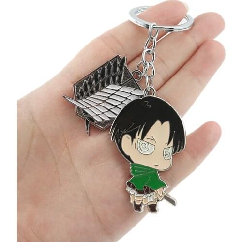 Anime Attack on Titan Keychain Eren Levi Metal Pendant Keyring Mikasa Key Shingeki No Kyojin Keychains Charm Jewelry