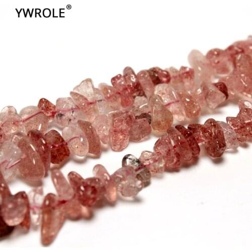 Irregular Gravel Shape 5-8 mm Strawberry Quartz Natural Stone Beads For Jewelry Making DIY Bracelet Necklace 15'' Wholesale