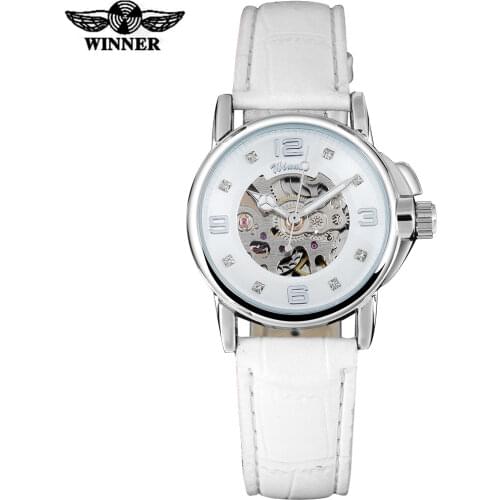 WINNER Woman Watch Auto Mechanical Leather Strap Self-wind Wrist Watches Women Watches Drop Shipping And Wholesale Clock