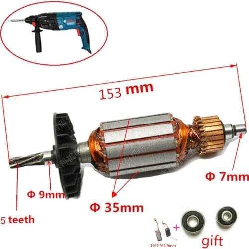 5 teeth AC220-240V Rotor Motor Armature Replacement for Bosch24 24 Bosch GBH2-24DSR GBH2-24DFR GBH2SR Hammer Drill Parts Tools