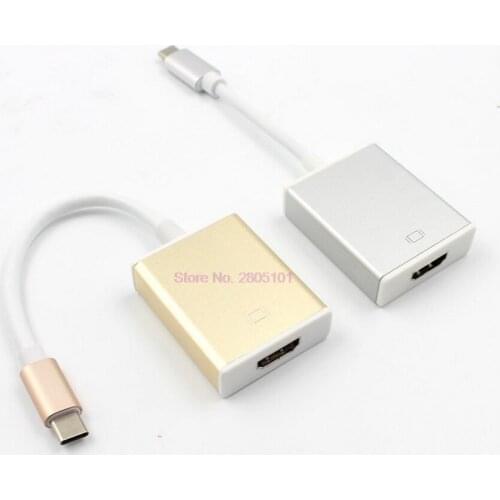 Dhl or fedex 100pcs USB C to HDMI Type C to HDMI USB 3.1 Adapter Converter Support 1080P for Apple Macbook Pixel
