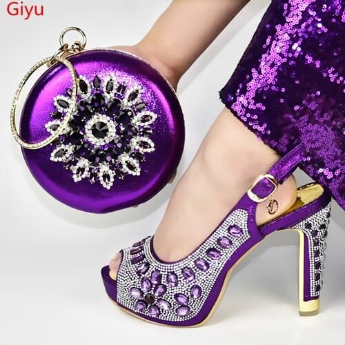 Doershow beautiful African Shoes And Bag Matching Set With Hot Selling Women Italian Shoes And Bag Set For Party Wedding!SXD1-8