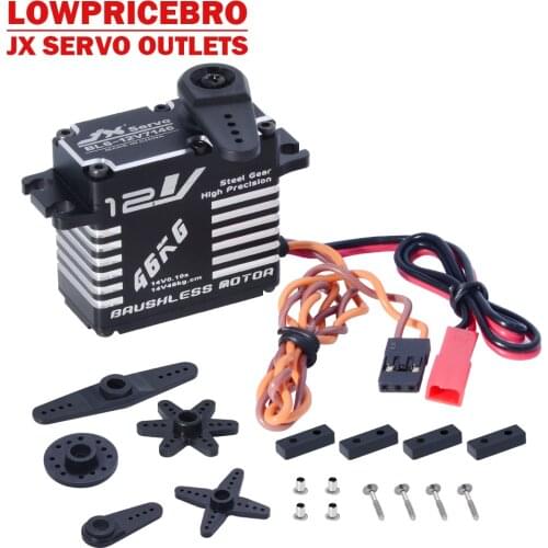 JX BLS-12V7146 46kg High Precision Steel Gear Full CNC Digital Brushless Servo For RC Car Crawler Boat Airplane Helicopter