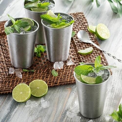 Simple Stainless Steel Cup For Whiskey Cocktail Cube Beer Juice Coffee Cup Drinkware Mugs Ice Wine Tea Cups Water Mug