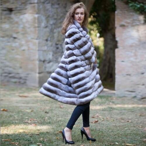 Winter Long Real Rex Rabbit Fur Jacket Women Coat 2021 New Popular Warm Comfortable Overcoat