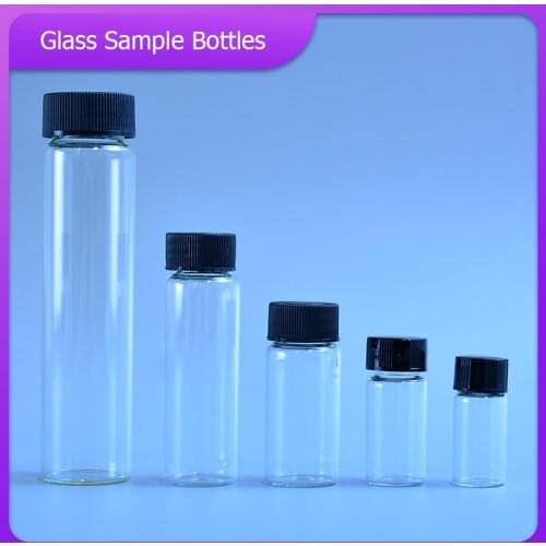 LAB 3ml to 50ml Transparent clear Glass sample bottles essential oil bottle Lab Chemistry Vial Container