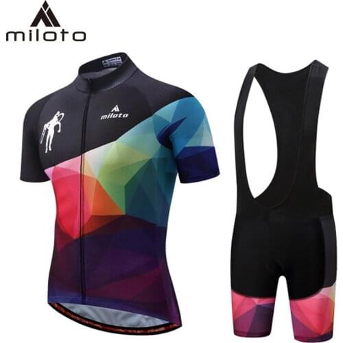 MILOTO Cycling Jersey Bib Shorts Set 2019 Mountain Bike Clothing MTB Bicycle Clothes Wear Maillot Ropa Ciclismo Cycling Set