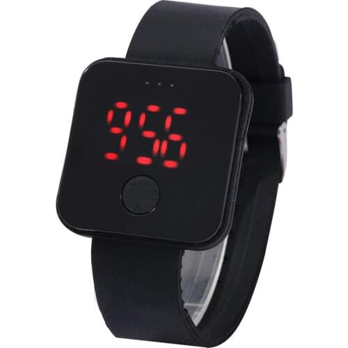 Mens LED Sport Watches Silicone Band Male Electronic Watch Square Ultra-thin Large Digital Clock Wristwatch for Boys Girls Gifts