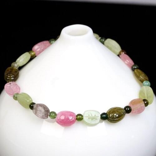 Natural tourmaline rich armour Bracelet hand carved turtle shell female rich armour side Wangfu Stone Bracelet New Style