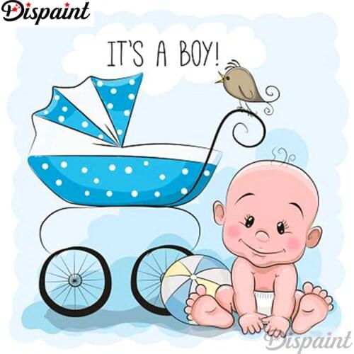 Dispaint Full Square/Round Drill 5D DIY Diamond Painting "Baby carriage" Embroidery Cross Stitch 3D Home Decor A12608