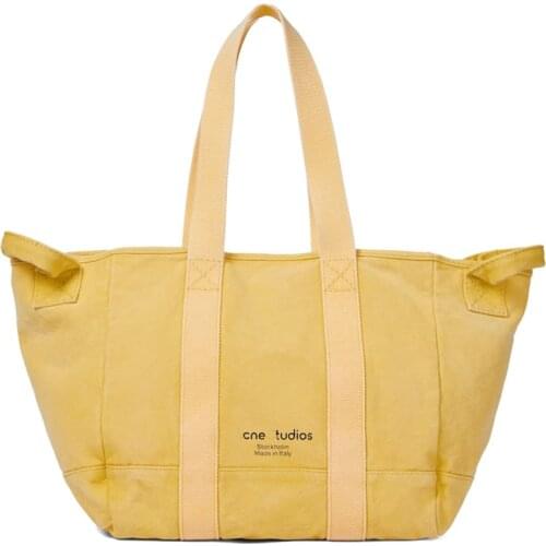 New dark grey large capacity womens canvas bag of ACE 2021 spring Fashion trend couple Tote Bag Sports shopping shoulder bag