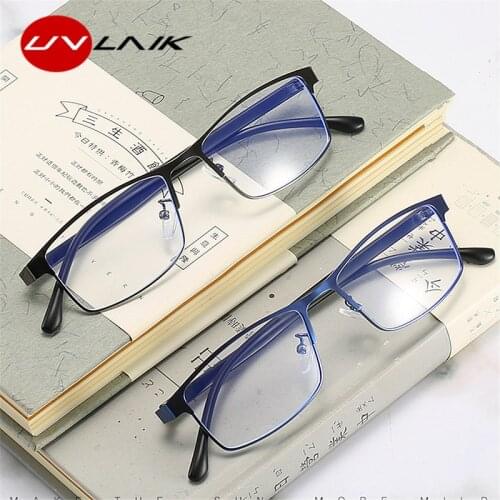 UVLAIK Business Finished Myopia Glasses Frame Women Men Vintage Eyeglasses Student Short Sight Eyewear Frames