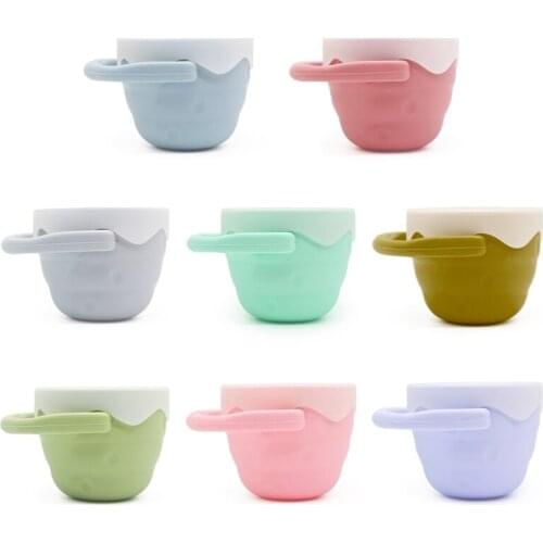 Solid Color Baby Snack Cup Toddler Food Storage Box Silicone Snacker Lid Bowl