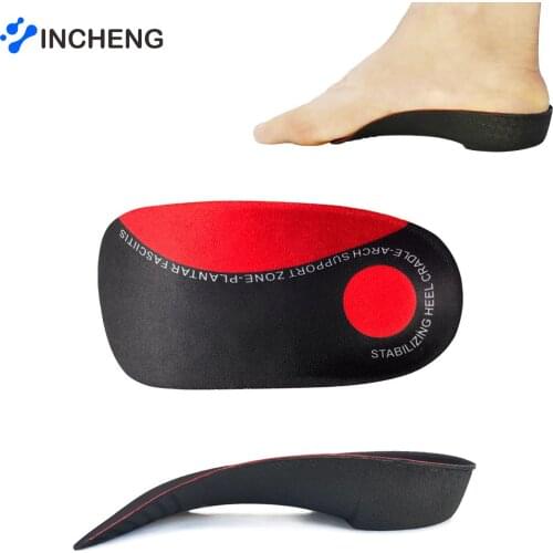 INCHENG Flat Foot EVA 3/4 Arch Support Orthotic Inserts Massage Insole O-leg Insole Plantar Fasciitis Men Woman Unisex Foot Care