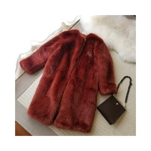 Top brand Style High-end New Fashion Women Faux Fur Coat S64 high quality